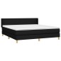 Giroletto a Molle con Materasso Nero 180x200 cm in Tessuto