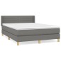 vidaXL Giroletto a Molle con Materasso Grigio Scuro 140x190 cm Tessuto
