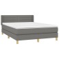 vidaXL Giroletto a Molle con Materasso Grigio Scuro 140x190 cm Tessuto