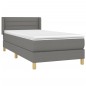 Giroletto a Molle con Materasso Grigio Scuro 90x190 cm Tessuto