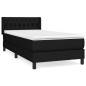 Giroletto a Molle con Materasso Nero 90x190 cm in Tessuto