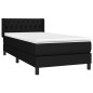 Giroletto a Molle con Materasso Nero 90x190 cm in Tessuto