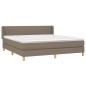 vidaXL Giroletto a Molle con Materasso Tortora 180x200 cm in Tessuto