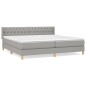 vidaXL Giroletto a Molle con Materasso Grigio Chiaro 200x200cm Tessuto