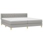 vidaXL Giroletto a Molle con Materasso Grigio Chiaro 200x200cm Tessuto
