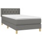 vidaXL Giroletto a Molle con Materasso Grigio Scuro 80x200 cm Tessuto