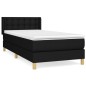 Giroletto a Molle con Materasso Nero 90x190 cm in Tessuto