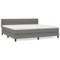 vidaXL Giroletto a Molle con Materasso Grigio Scuro 200x200 cm Tessuto