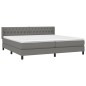 vidaXL Giroletto a Molle con Materasso Grigio Scuro 200x200 cm Tessuto