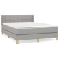 vidaXL Giroletto a Molle con Materasso Grigio Chiaro 140x200cm Tessuto