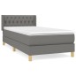 vidaXL Giroletto a Molle con Materasso Grigio Scuro 90x200 cm Tessuto