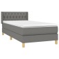 vidaXL Giroletto a Molle con Materasso Grigio Scuro 90x200 cm Tessuto