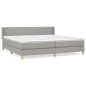 vidaXL Giroletto a Molle con Materasso Grigio Chiaro 200x200cm Tessuto