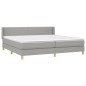 vidaXL Giroletto a Molle con Materasso Grigio Chiaro 200x200cm Tessuto