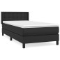 vidaXL Giroletto a Molle con Materasso Nero 90x200 cm in Similpelle