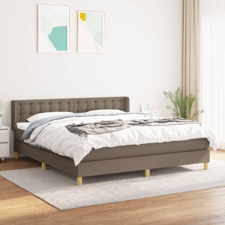 Giroletto a Molle con Materasso Tortora 180x200 cm in Tessuto