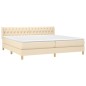 vidaXL Giroletto a Molle con Materasso Crema 200x200 cm in Tessuto