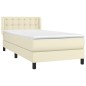 Giroletto a Molle con Materasso Crema 90x200 cm in Similpelle