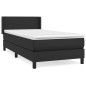 vidaXL Giroletto a Molle con Materasso Nero 90x190 cm in Similpelle