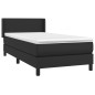 vidaXL Giroletto a Molle con Materasso Nero 90x190 cm in Similpelle
