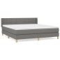 vidaXL Giroletto a Molle con Materasso Grigio Scuro 180x200 cm Tessuto