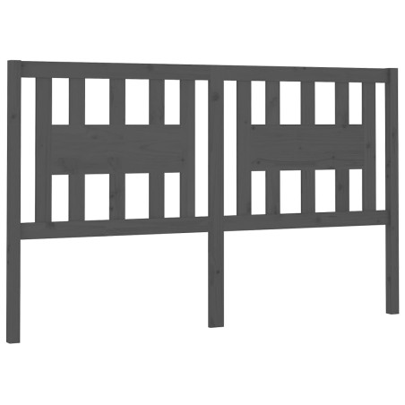 Testiera per Letto Grigia 206x4x100cm in Legno Massello di Pino