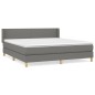 vidaXL Giroletto a Molle con Materasso Grigio Scuro 180x200 cm Tessuto