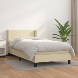 Giroletto a Molle con Materasso Crema 80x200 cm in Similpelle