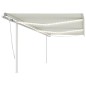 Tenda da Sole Retrattile Manuale con LED 6x3,5 m Crema Tenda da Sole Retrattile Manuale con LED 6x3,5 m Crema
