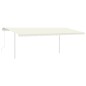 Tenda da Sole Retrattile Manuale con LED 6x3,5 m Crema Tenda da Sole Retrattile Manuale con LED 6x3,5 m Crema