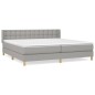 Giroletto a Molle con Materasso Grigio Chiaro180x200 cm Tessuto