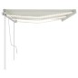 Tenda da Sole Retrattile Manuale con LED 6x3,5 m Crema Tenda da Sole Retrattile Manuale con LED 6x3,5 m Crema