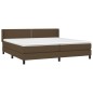 Giroletto a Molle con Materasso Marrone Scuro 200x200cm Tessuto