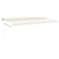 Tenda da Sole Retrattile Manuale con LED 6x3,5 m Crema Tenda da Sole Retrattile Manuale con LED 6x3,5 m Crema
