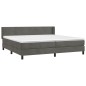 Giroletto a Molle con Materasso Grigio Scuro 200x200 cm Velluto