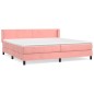 vidaXL Giroletto a Molle con Materasso Rosa 200x200 cm in Velluto