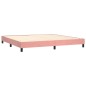 vidaXL Giroletto a Molle con Materasso Rosa 200x200 cm in Velluto