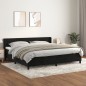 vidaXL Giroletto a Molle con Materasso Nero 200x200 cm in Velluto