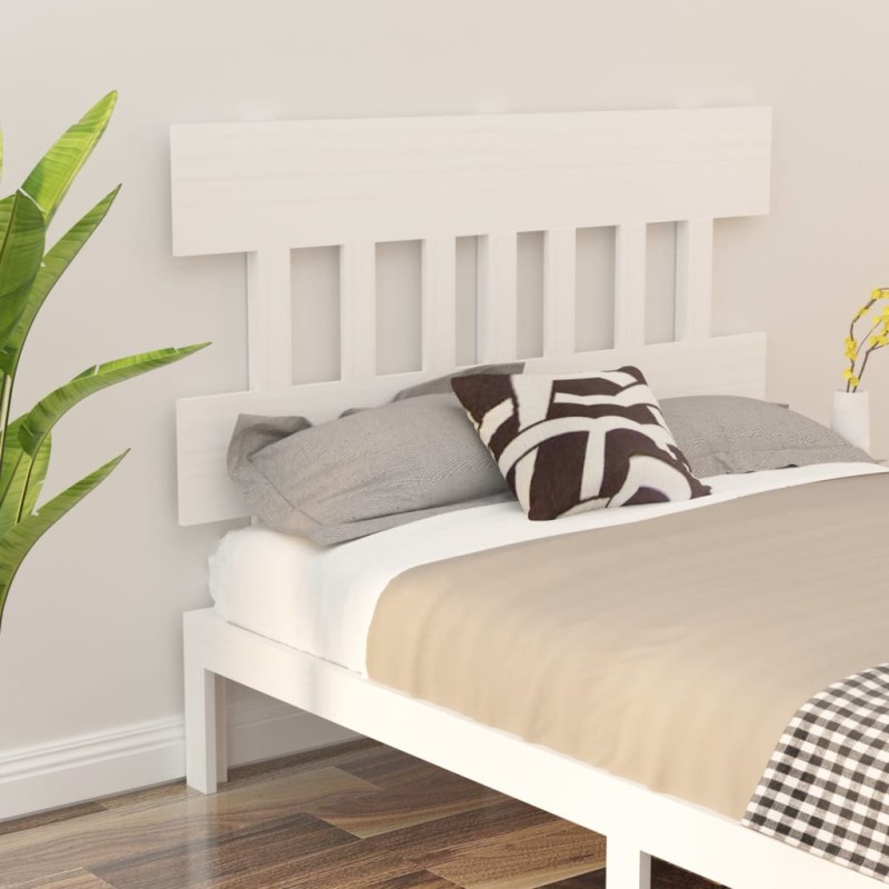 Testiera per Letto Bianca 138,5x3x81 cm Legno Massello di Pino Testiera per Letto Bianca 138,5x3x81 cm Legno Massello di Pino