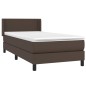 Giroletto a Molle con Materasso Marrone 80x200 cm in Similpelle