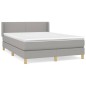 vidaXL Giroletto a Molle con Materasso Grigio Chiaro 140x190cm Tessuto