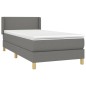 Giroletto a Molle con Materasso Grigio Scuro 90x190 cm Tessuto