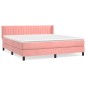 vidaXL Giroletto a Molle con Materasso Rosa 160x200 cm in Velluto