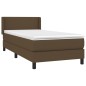 Giroletto a Molle con Materasso Marrone Scuro 90x200 cm Tessuto