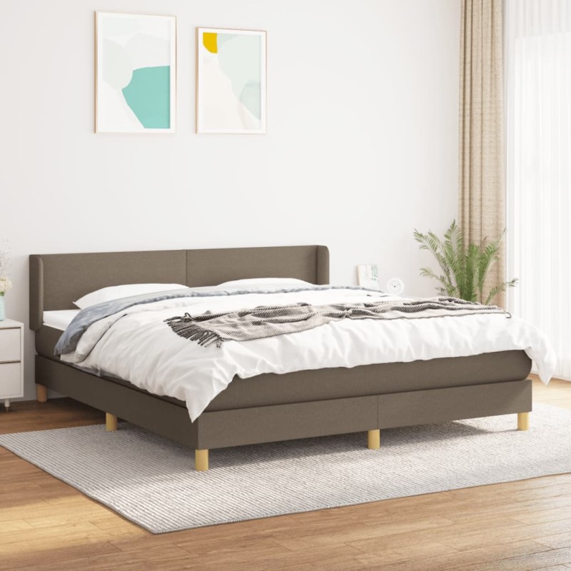 Giroletto a Molle con Materasso Tortora 160x200 cm in Tessuto