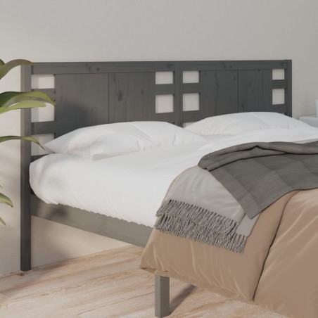 vidaXL Testiera per Letto Grigia 166x4x100cm in Legno Massello di Pino
