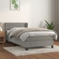 vidaXL Giroletto a Molle con Materasso Grigio Chiaro 90x190 cm Velluto
