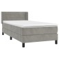 vidaXL Giroletto a Molle con Materasso Grigio Chiaro 90x190 cm Velluto