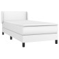 vidaXL Giroletto a Molle con Materasso Bianco 90x200 cm in Similpelle