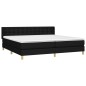 Giroletto a Molle con Materasso Nero 180x200 cm in Tessuto
